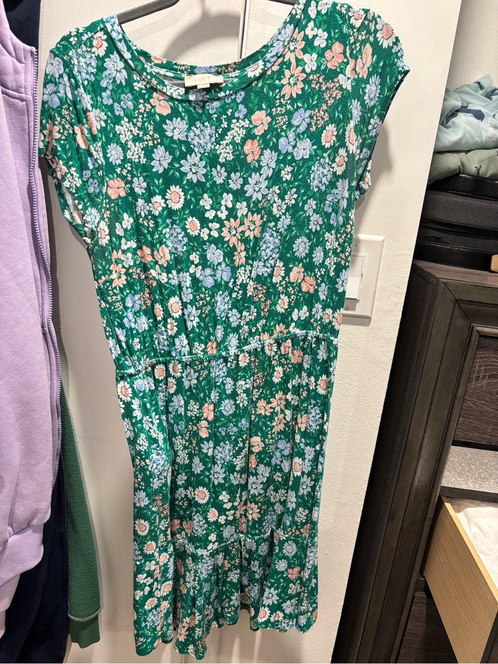 Loft green floral dress